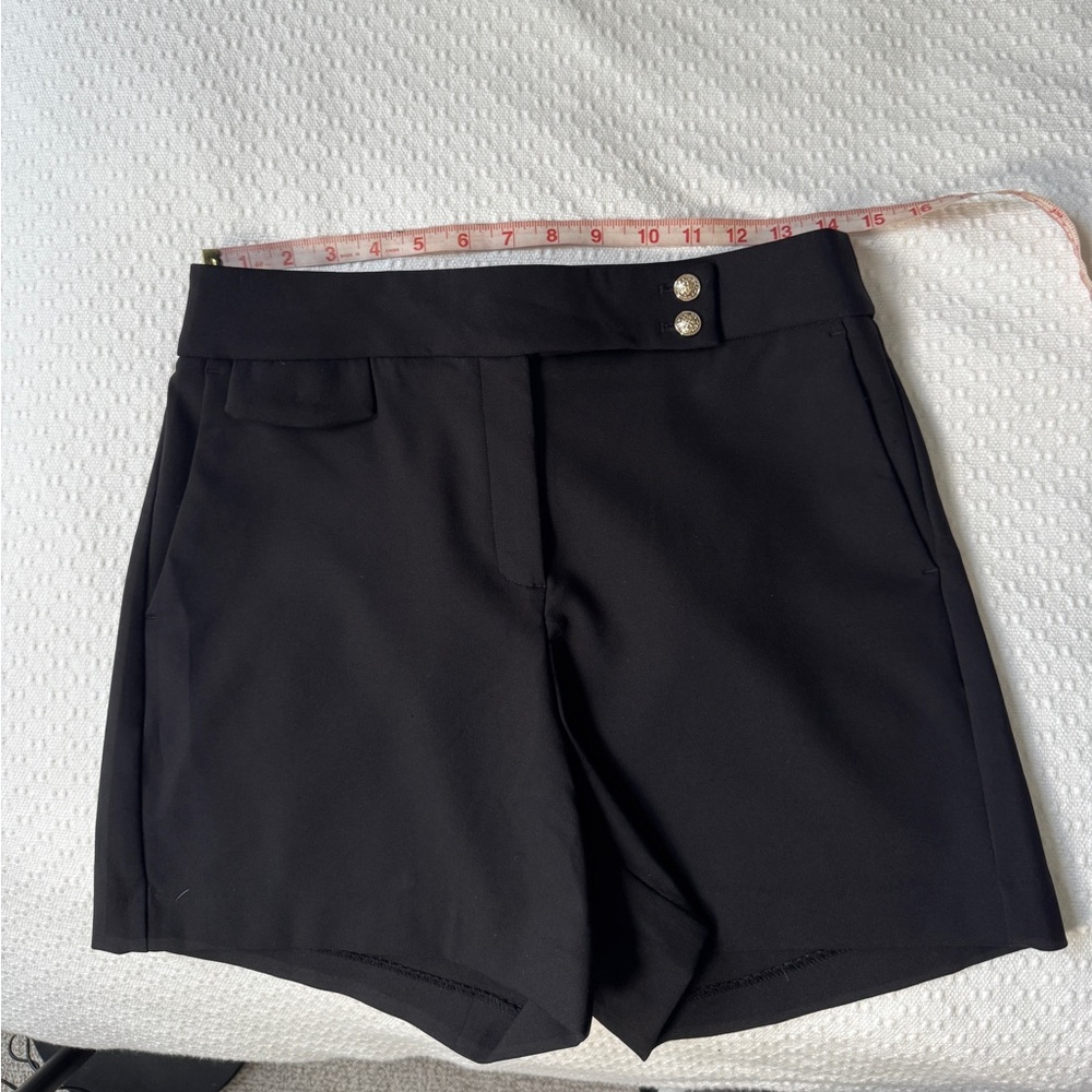 Rachel Zoe Elegant Black High Waist Dress Shorts Size 6 - Picture 10 of 12